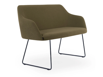 PREMIERE DOUBLE SLED - Fabric bench with back by 5A Design - view 3